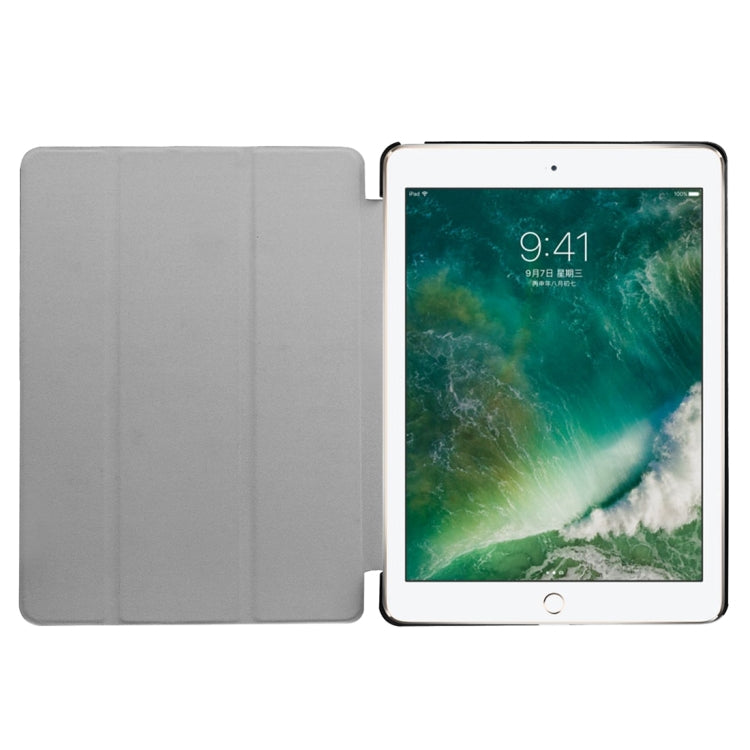 For iPad 9.7 (2018) & iPad 9.7 (2017) Cross Texture Painting Pattern Horizontal Flip Leather Case with Three-folding Holder, IP7D1011A, IP7D1011B, IP7D1011C, IP7D1011D, IP7D1011E, IP7D1011F, IP7D1011G, IP7D1011H, IP7D1011J, IP7D1011K