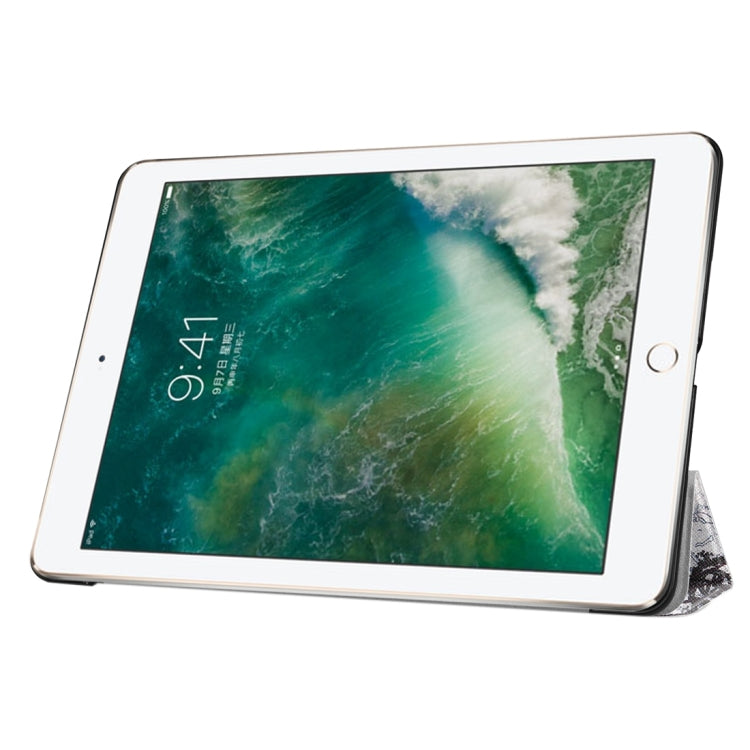 For iPad 9.7 (2018) & iPad 9.7 (2017) Cross Texture Painting Pattern Horizontal Flip Leather Case with Three-folding Holder, IP7D1011A, IP7D1011B, IP7D1011C, IP7D1011D, IP7D1011E, IP7D1011F, IP7D1011G, IP7D1011H, IP7D1011J, IP7D1011K