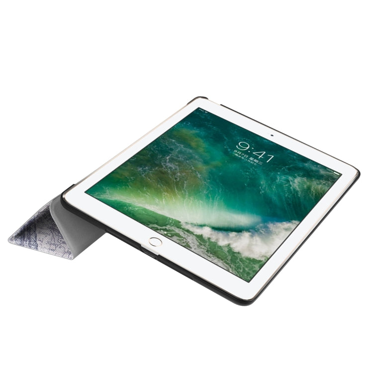 For iPad 9.7 (2018) & iPad 9.7 (2017) Cross Texture Painting Pattern Horizontal Flip Leather Case with Three-folding Holder, IP7D1011A, IP7D1011B, IP7D1011C, IP7D1011D, IP7D1011E, IP7D1011F, IP7D1011G, IP7D1011H, IP7D1011J, IP7D1011K