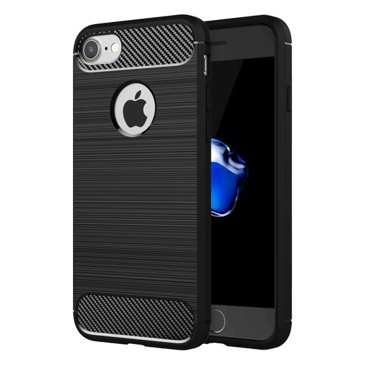 For iPhone 8 & 7 Brushed Texture Fiber TPU Rugged Armor Protective Case