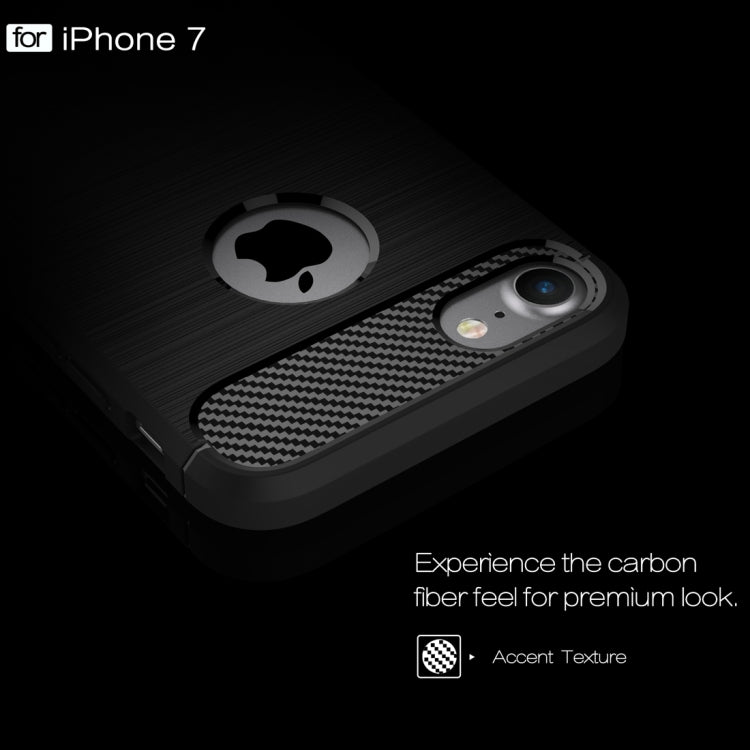 For iPhone 8 & 7 Brushed Texture Fiber TPU Rugged Armor Protective Case