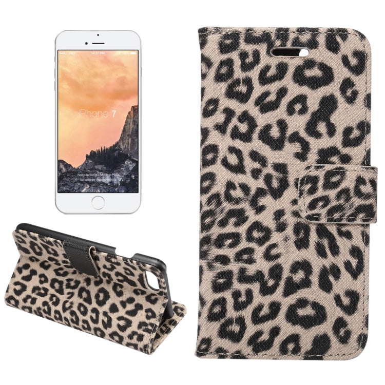For iPhone 8 & 7 Leopard Pattern Horizontal Flip Leather Case with Holder & Card Slots & Wallet