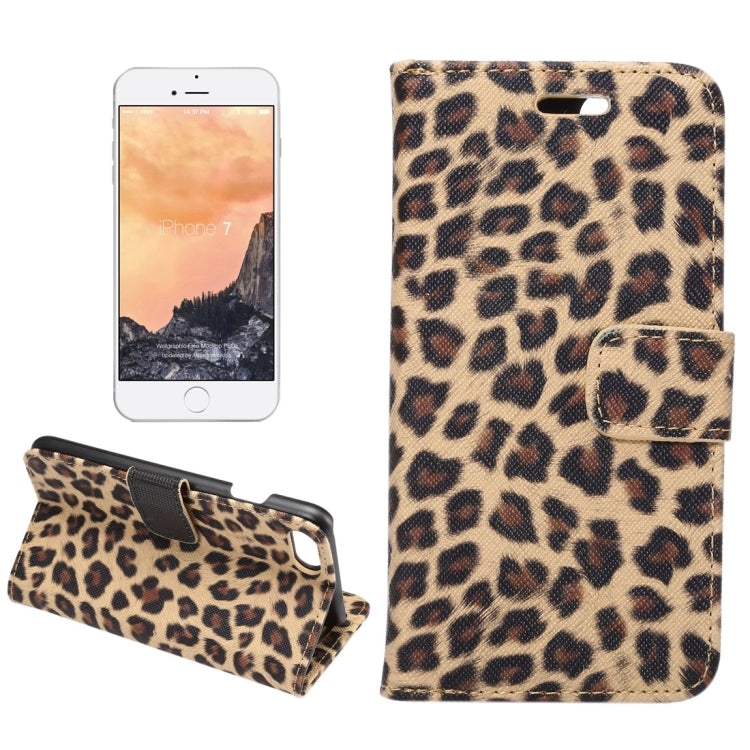 For iPhone 8 & 7 Leopard Pattern Horizontal Flip Leather Case with Holder & Card Slots & Wallet