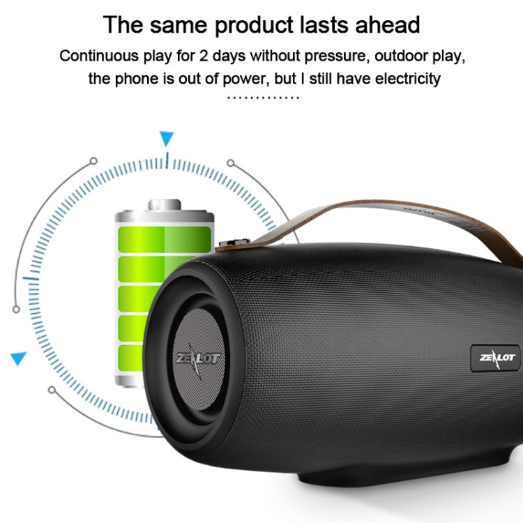 ZEALOT S27 Multifunctional Bass Wireless Bluetooth Speaker, Built-in Microphone, Support Bluetooth Call & AUX & TF Card & 1x93mm + 2x66mm Speakers