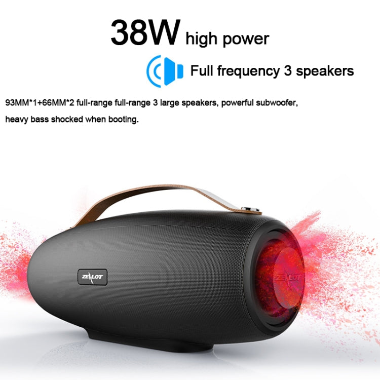 ZEALOT S27 Multifunctional Bass Wireless Bluetooth Speaker, Built-in Microphone, Support Bluetooth Call & AUX & TF Card & 1x93mm + 2x66mm Speakers