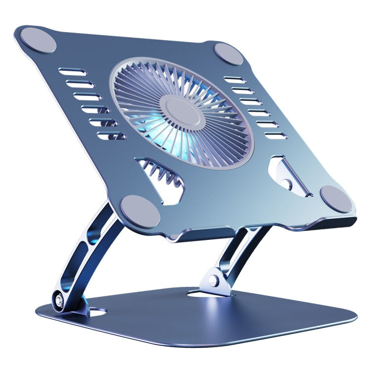 R-JUST HZ22 Dual-purpose Desktop Fan Aluminum Alloy Laptop Bracket with Light, HZ22 (Tarnish), HZ22 (Silver)
