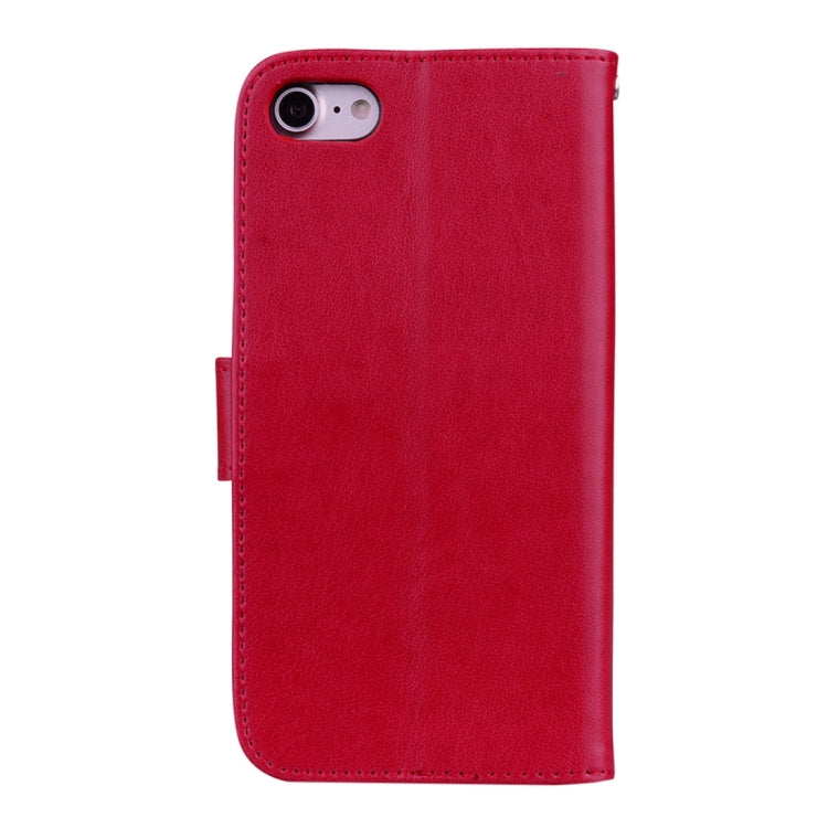 Fro iPhone 8 & 7 Roses Pressed Flowers Pattern Flip Leather Case with Holder & Card Slots & Wallet