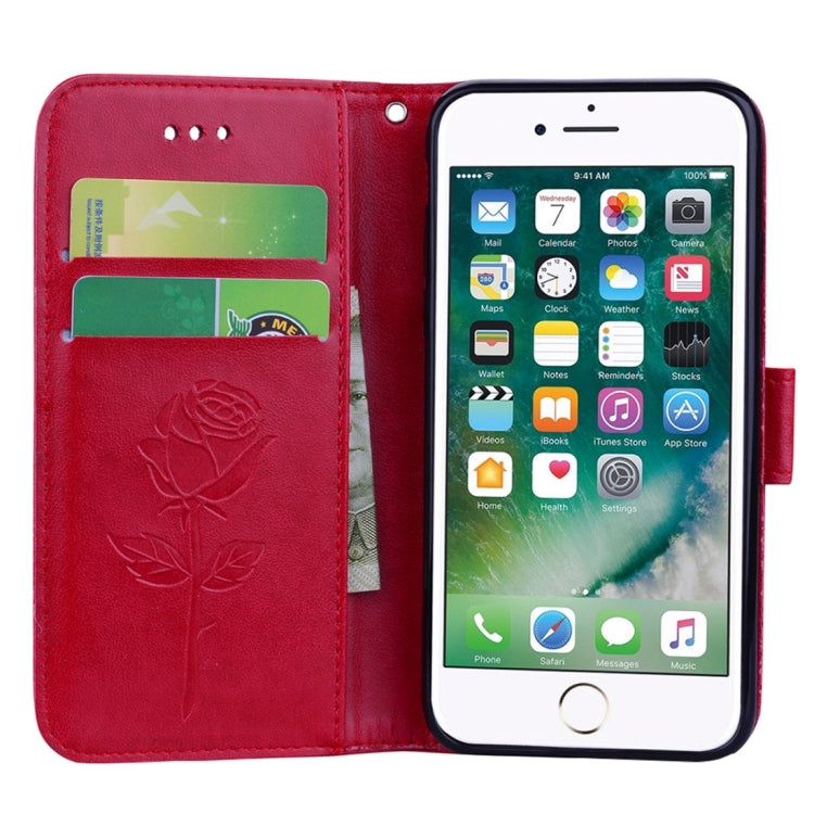 Fro iPhone 8 & 7 Roses Pressed Flowers Pattern Flip Leather Case with Holder & Card Slots & Wallet