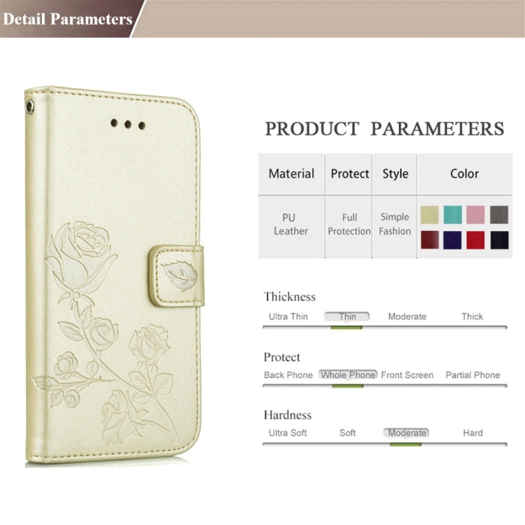 Fro iPhone 8 & 7 Roses Pressed Flowers Pattern Flip Leather Case with Holder & Card Slots & Wallet