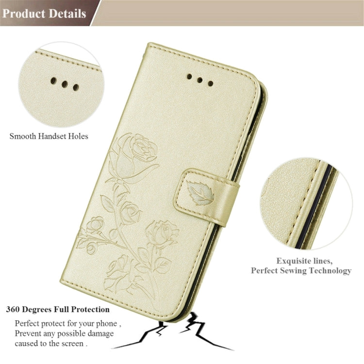 Fro iPhone 8 & 7 Roses Pressed Flowers Pattern Flip Leather Case with Holder & Card Slots & Wallet