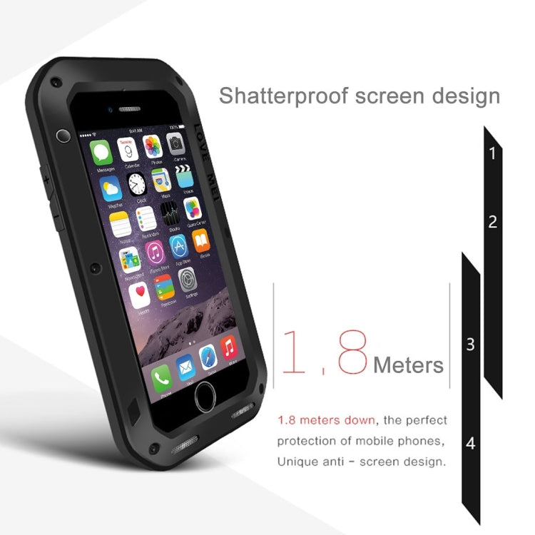 LOVE MEI for iPhone 7 Professional and Powerful Dustproof Shockproof Anti-slip Metal Protective Case