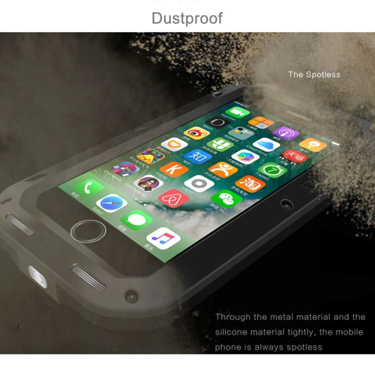 LOVE MEI for iPhone 7 Professional and Powerful Dustproof Shockproof Anti-slip Metal Protective Case