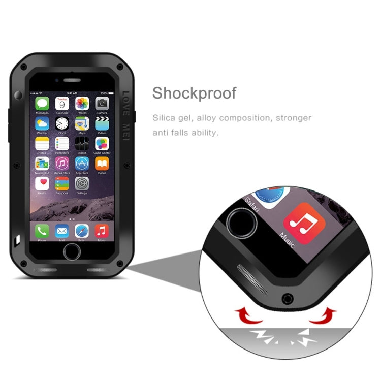 LOVE MEI for iPhone 7 Professional and Powerful Dustproof Shockproof Anti-slip Metal Protective Case