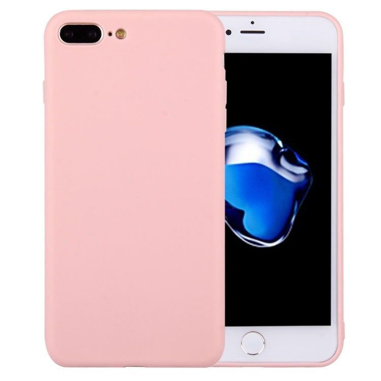 For iPhone 8 Plus & 7 Plus Solid Color TPU Protective Case Without Round Hole
