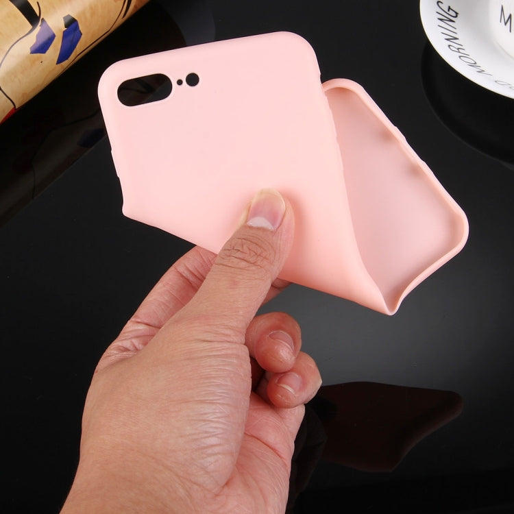 For iPhone 8 Plus & 7 Plus Solid Color TPU Protective Case Without Round Hole