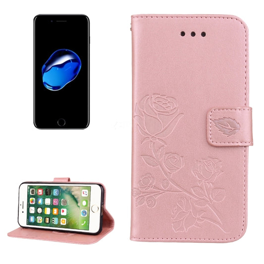 Fro iPhone 8 Plus & 7 Plus Roses Pressed Flowers Pattern Flip Leather Case with Holder & Card Slots & Wallet
