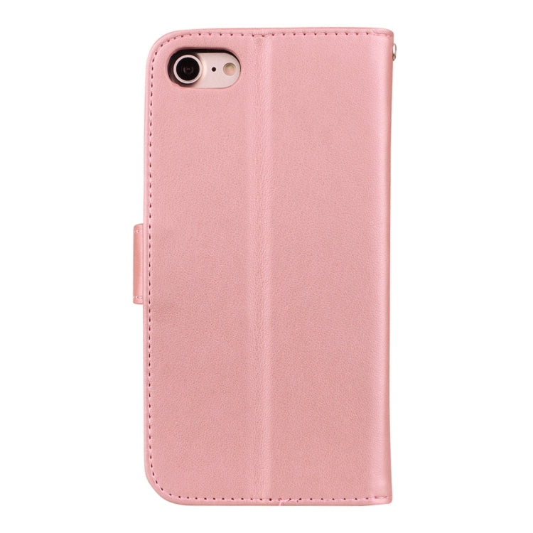 Fro iPhone 8 Plus & 7 Plus Roses Pressed Flowers Pattern Flip Leather Case with Holder & Card Slots & Wallet