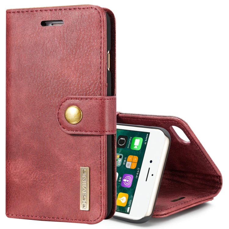 DG.MING for iPhone 8 & 7 Crazy Horse Texture Horizontal Flip Detachable Magnetic Protective Case with Holder & Card Slots & Wallet