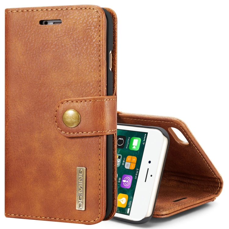 DG.MING for iPhone 8 & 7 Crazy Horse Texture Horizontal Flip Detachable Magnetic Protective Case with Holder & Card Slots & Wallet