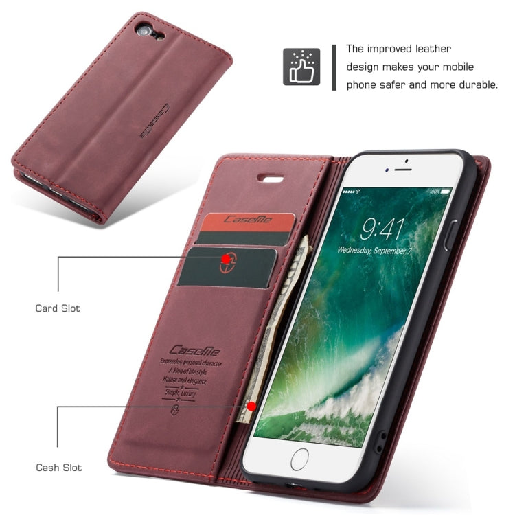 CaseMe-013 Multifunctional Retro Frosted Horizontal Flip Leather Case for iPhone 7 / 8, with Card Slot & Holder & Wallet