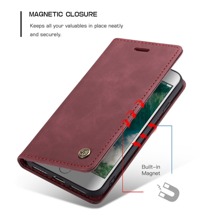 CaseMe-013 Multifunctional Retro Frosted Horizontal Flip Leather Case for iPhone 7 / 8, with Card Slot & Holder & Wallet