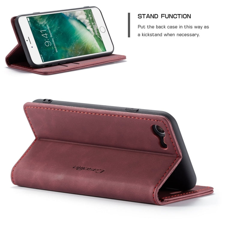 CaseMe-013 Multifunctional Retro Frosted Horizontal Flip Leather Case for iPhone 7 / 8, with Card Slot & Holder & Wallet