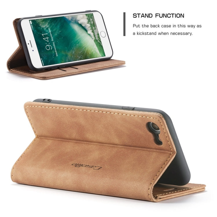 CaseMe-013 Multifunctional Retro Frosted Horizontal Flip Leather Case for iPhone 7 / 8, with Card Slot & Holder & Wallet