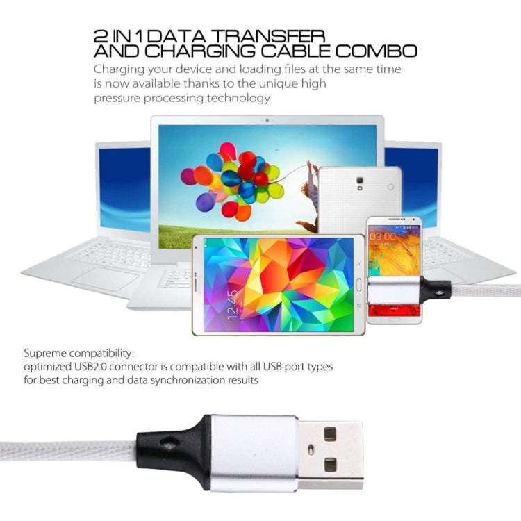 1m 2A USB to 8 Pin Nylon Weave Style Data Sync Charging Cable