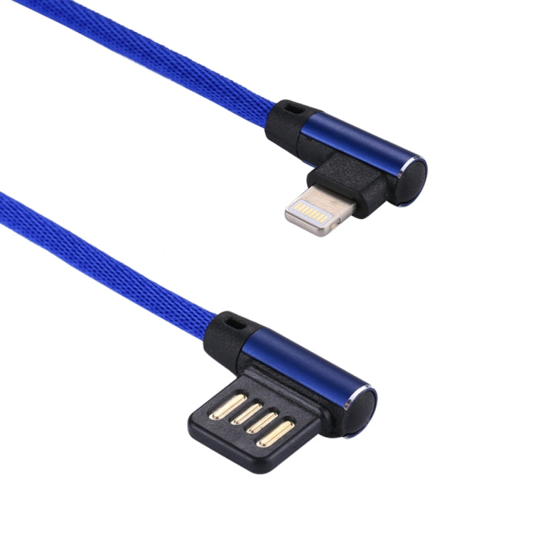 1m 2.4A Output USB to 8 Pin Double Elbow Design Nylon Weave Style Data Sync Charging Cable