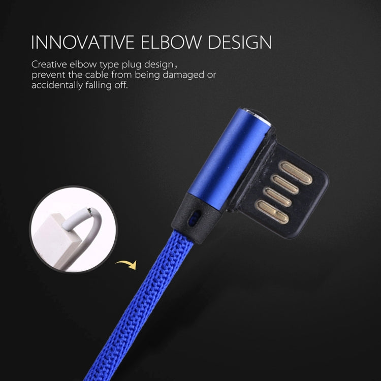 1m 2.4A Output USB to 8 Pin Double Elbow Design Nylon Weave Style Data Sync Charging Cable