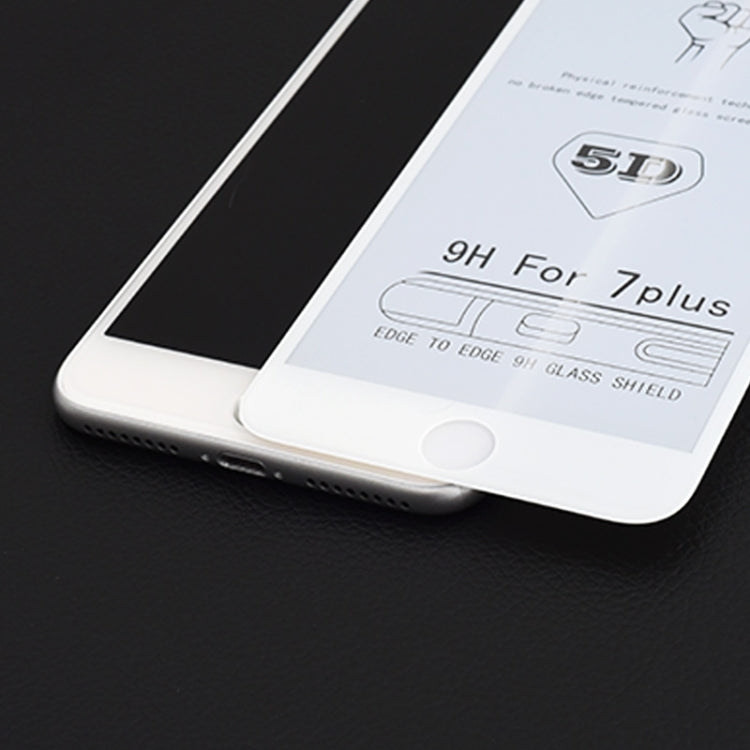 For iPhone 8 / 7 9H 5D White Full Glue Full Screen Tempered Glass Film
