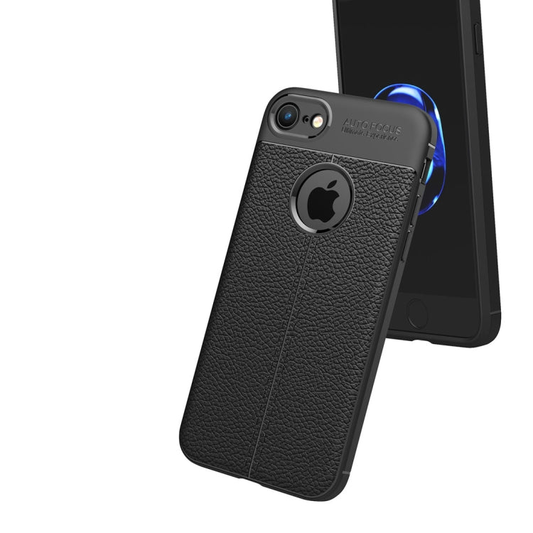 For iPhone 8 & 7 Litchi Texture TPU Protective Back Cover Case