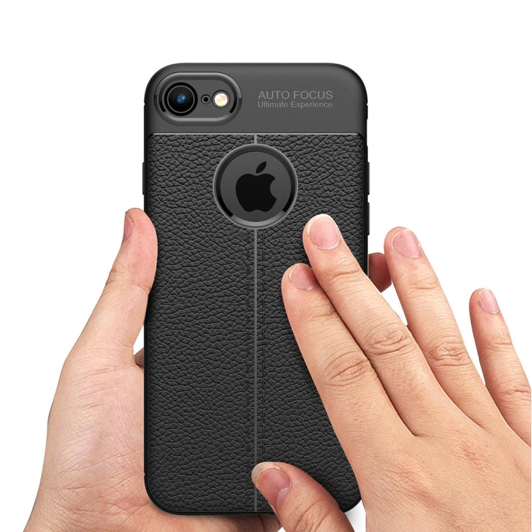 For iPhone 8 & 7 Litchi Texture TPU Protective Back Cover Case