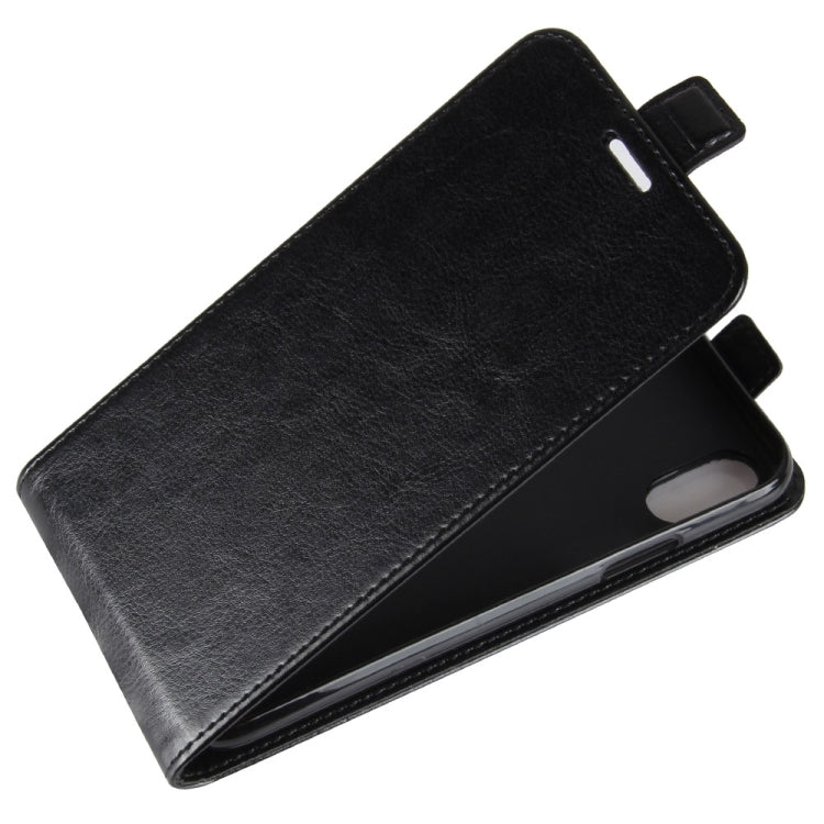 For iPhone X / XS Crazy Horse Texture Vertical Flip Leather Case with Card Slot & Photo Frame