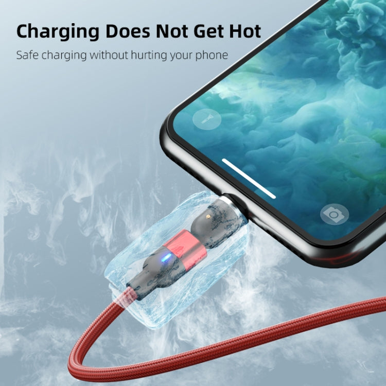 2m 3A Output 3 in 1 USB to 8 Pin + USB-C / Type-C + Micro USB 540 Degree Rotating Magnetic Data Sync Charging Cable