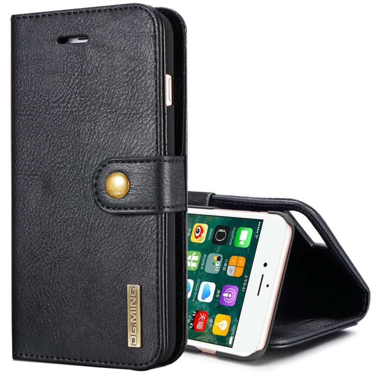 DG.MING for iPhone 8 Plus & iPhone 7 Plus Crazy Horse Texture Horizontal Flip Detachable Magnetic Protective Case with Holder & Card Slots & Wallet