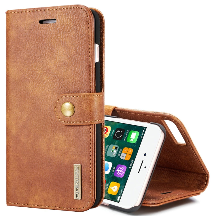 DG.MING for iPhone 8 Plus & iPhone 7 Plus Crazy Horse Texture Horizontal Flip Detachable Magnetic Protective Case with Holder & Card Slots & Wallet