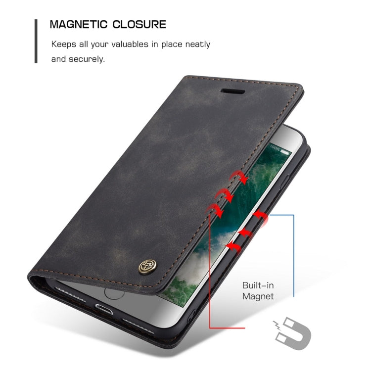CaseMe-013 Multifunctional Retro Frosted Horizontal Flip Leather Case for iPhone 7 Plus / 8 Plus, with Card Slot & Holder & Wallet