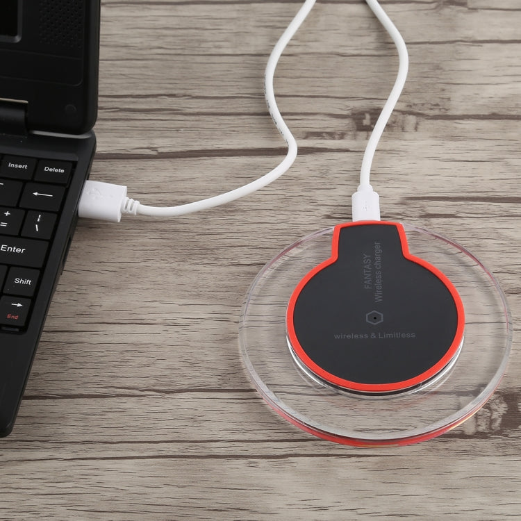 FANTASY 5V 1A Output Qi Standard Ultra-thin Wireless Charger with Charging Indicator, Support QI Standard Phones
