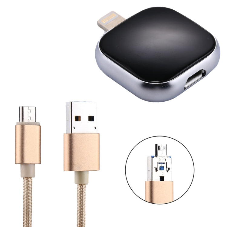 RQW-18S 8 Pin 16GB Multi-functional Flash Disk Drive with USB / Micro USB to Micro USB Cable