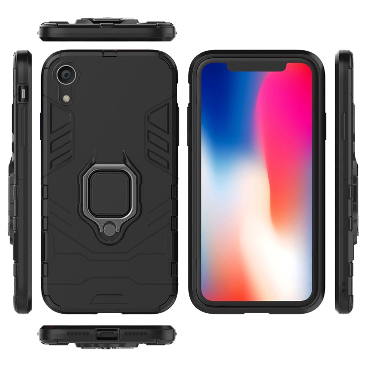 For iPhone XR PC + TPU Shockproof Protective Case with Magnetic Ring Holder