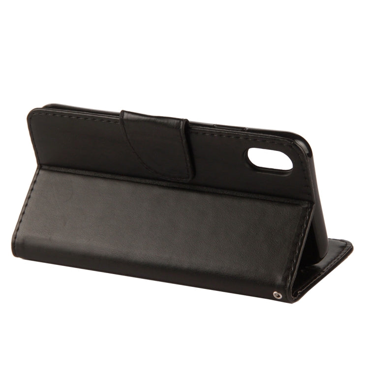 For iPhone XR Embossed Butterfly Pattern Horizontal Flip Leather Case with Card Slot & Holder & Wallet & Lanyard