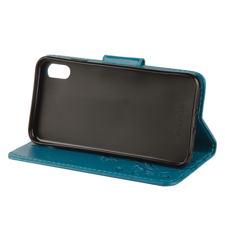 For iPhone XR Embossed Butterfly Pattern Horizontal Flip Leather Case with Card Slot & Holder & Wallet & Lanyard