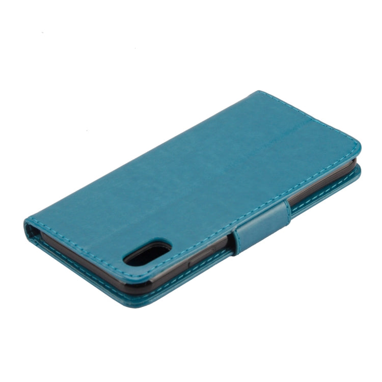 For iPhone XR Embossed Butterfly Pattern Horizontal Flip Leather Case with Card Slot & Holder & Wallet & Lanyard