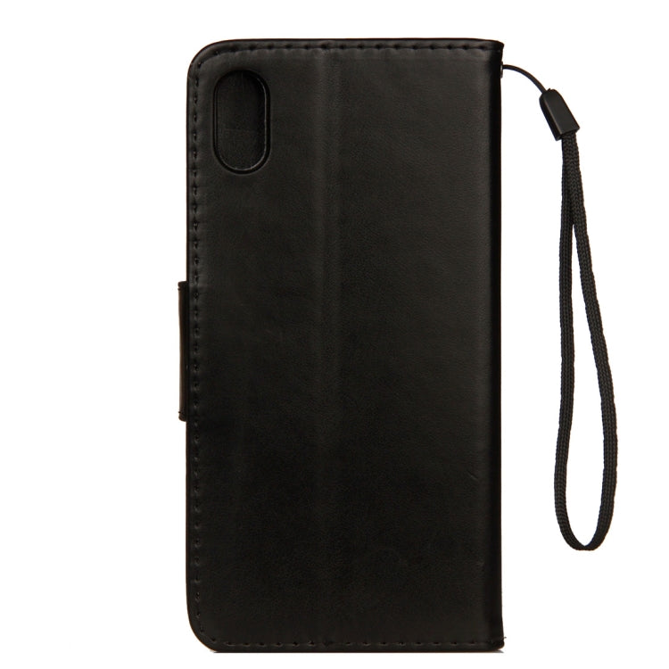 For iPhone XS Max Embossed Butterfly Pattern Horizontal Flip Leather Case with Card Slot & Holder & Wallet & Lanyard