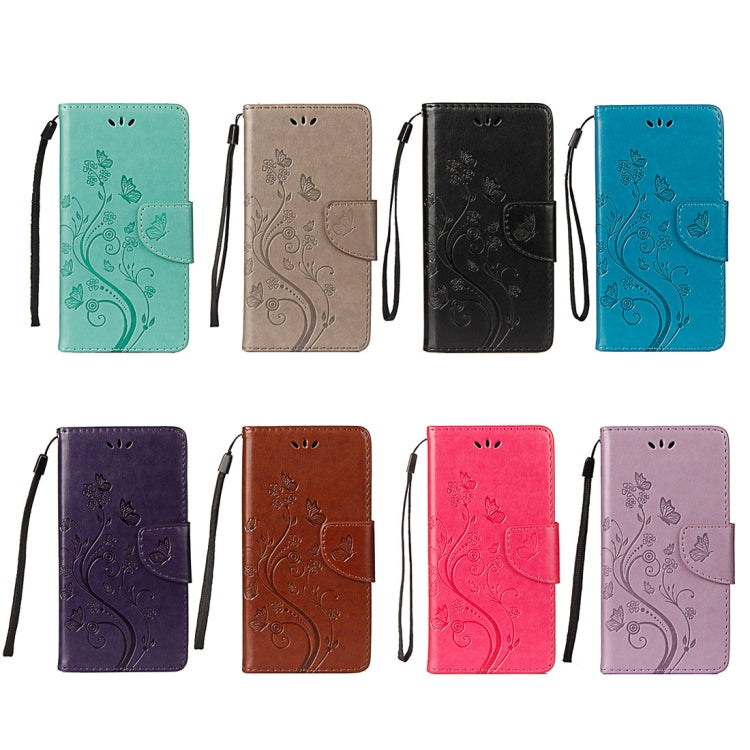 For iPhone XS Max Embossed Butterfly Pattern Horizontal Flip Leather Case with Card Slot & Holder & Wallet & Lanyard