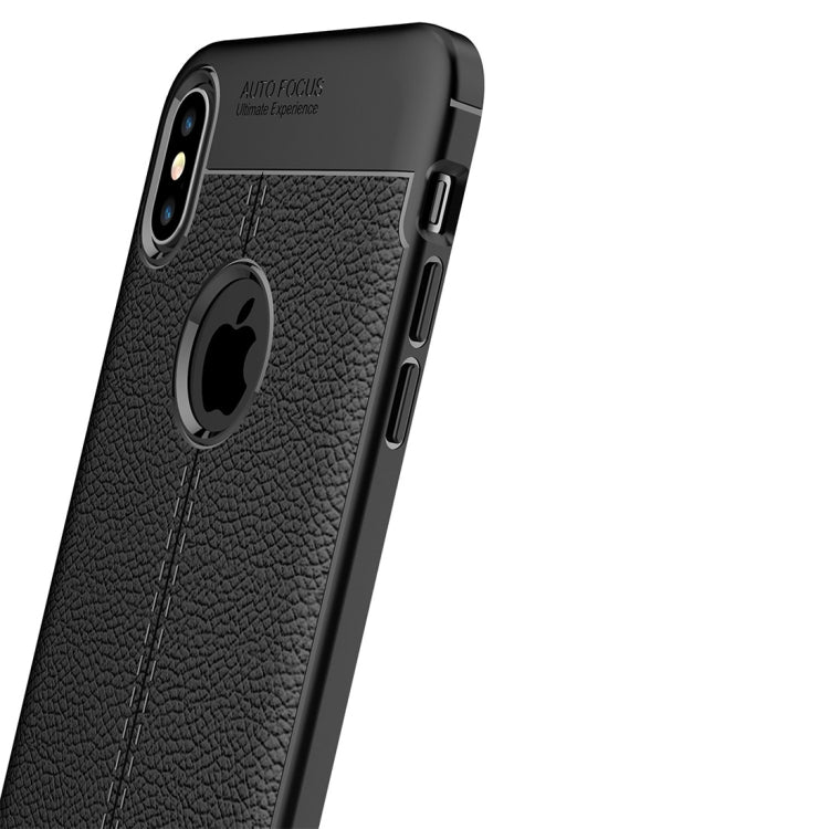 For iPhone XS Max Litchi Texture TPU Case