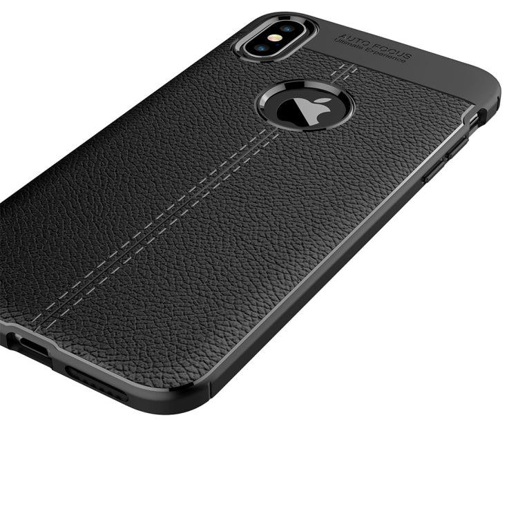 For iPhone XS Max Litchi Texture TPU Case