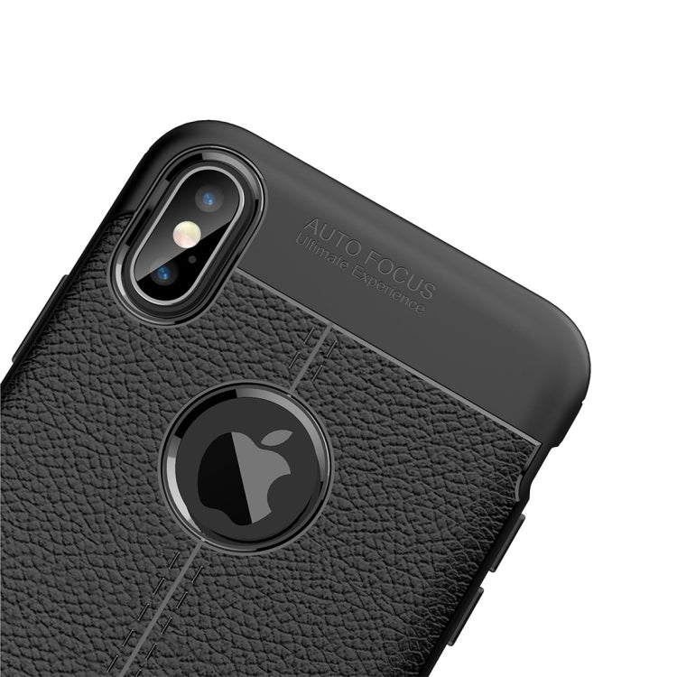 For iPhone XS Max Litchi Texture TPU Case