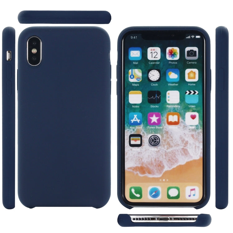 For iPhone XS Max Four Corners Full Coverage Liquid Silicone Protective Case Back Cover